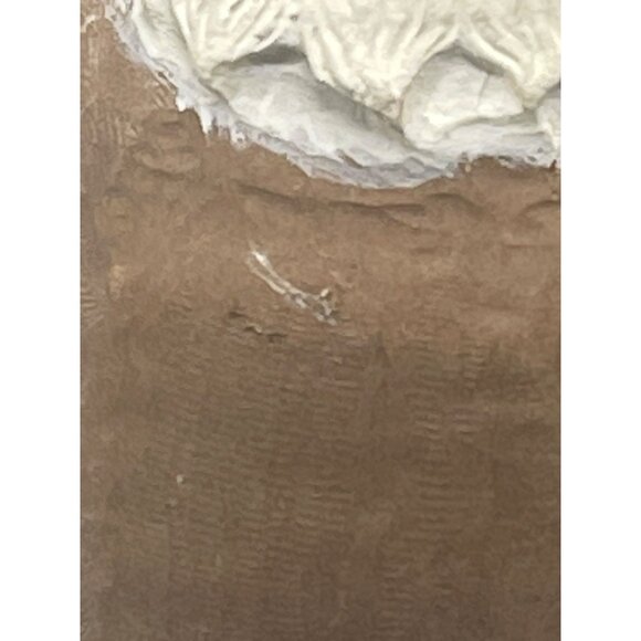 Christmas Santa figurine hand painted signed brown round hat standing 6" READ - Picture 5 of 8